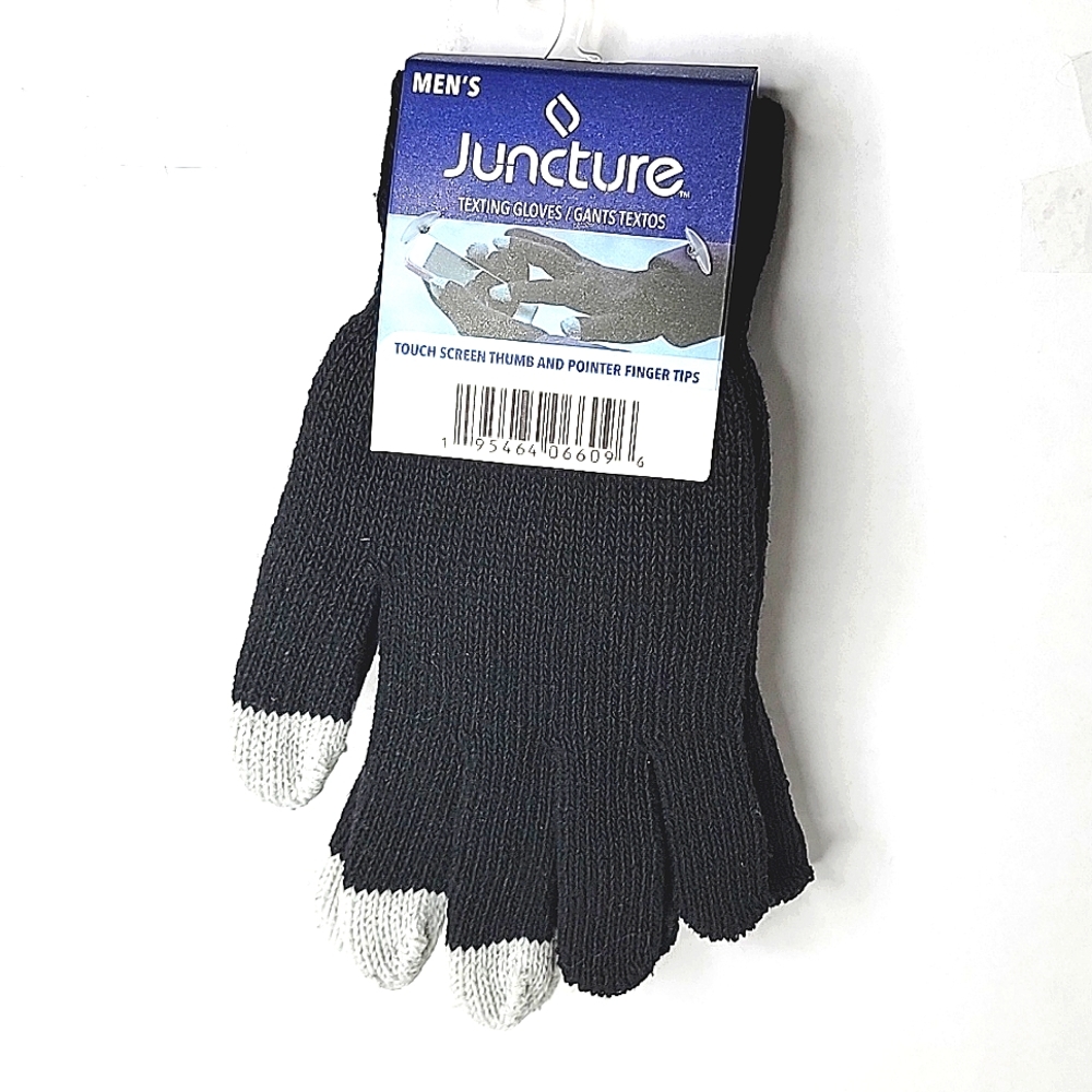 ``H2544 NWT Men's Juncture Black Texting Gloves